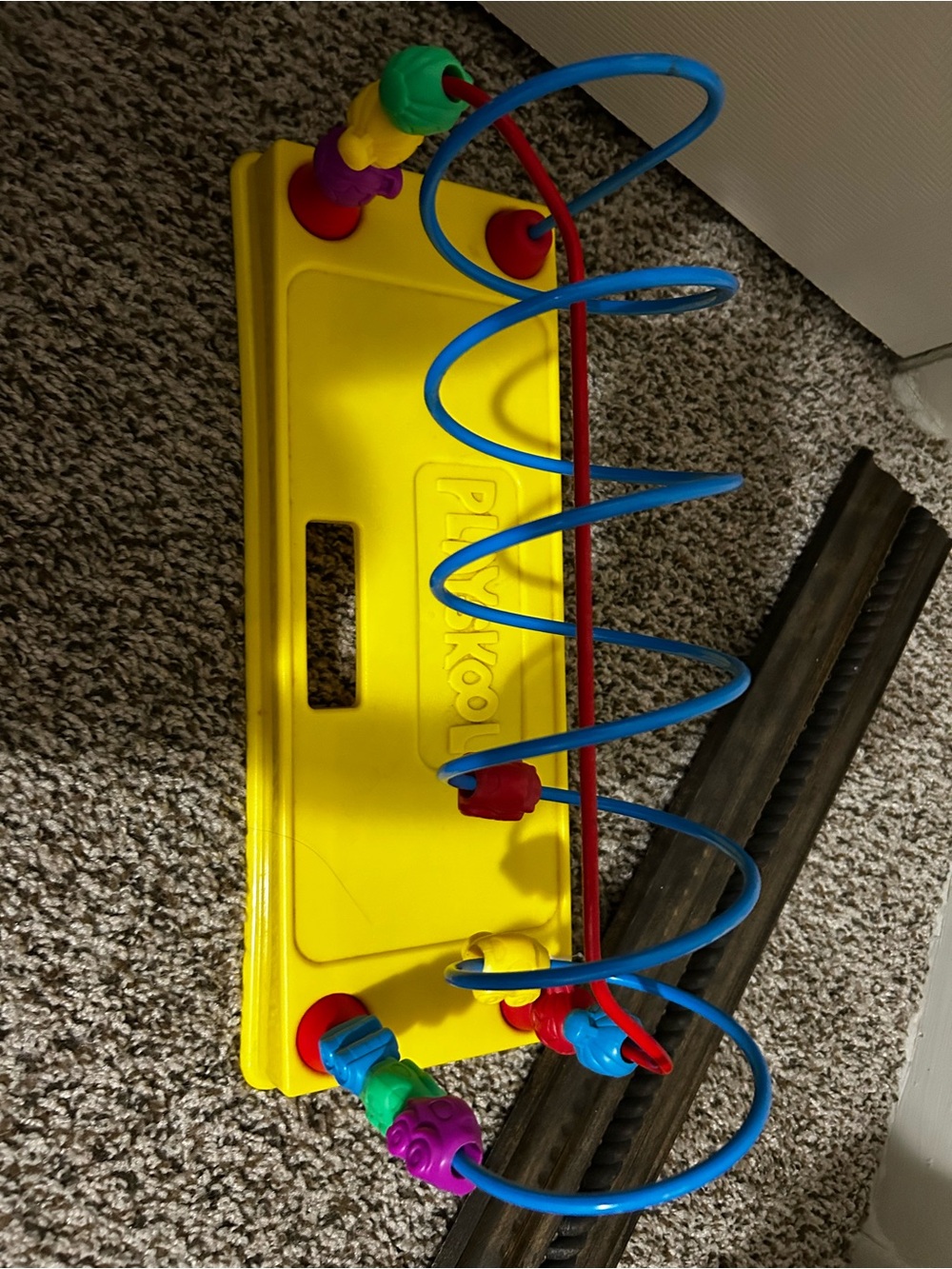 Vintage Yellow Bead Maze Activity Toy